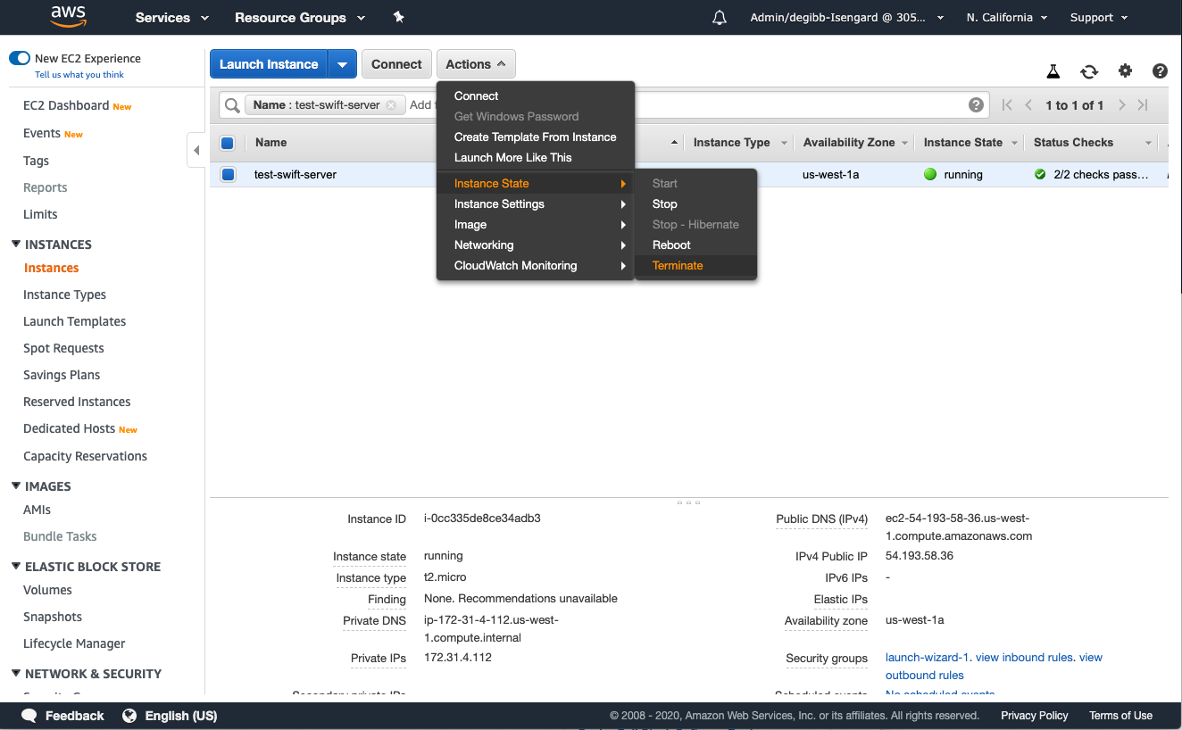 Terminate Instance